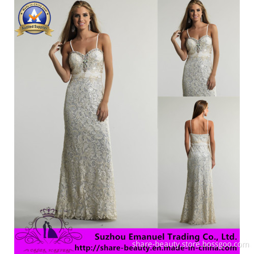 2014 Latest Elegant White Lace Empire Evening Dresses Gowns